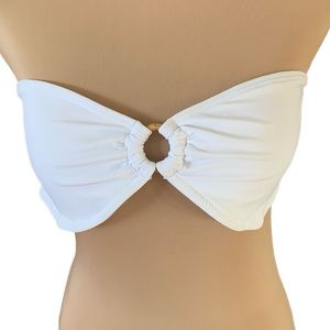 White Bandeau Bikini Tops Size L